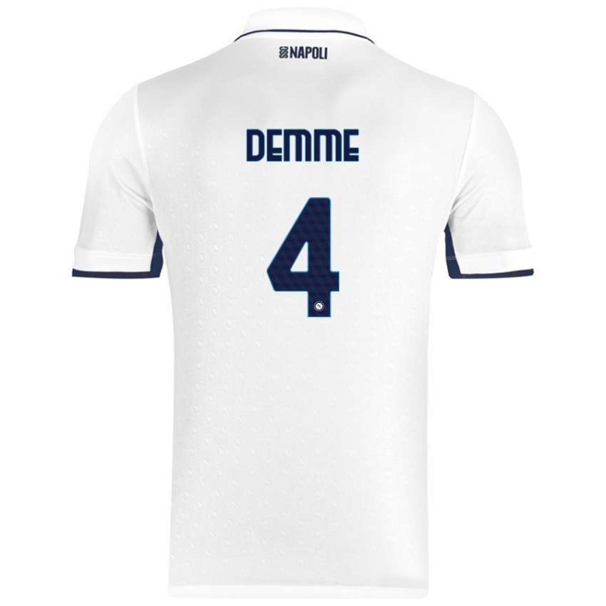 Kinder Diego Demme #4 Weiß Königsblau Auswärtstrikot Trikot 2024/25 T-Shirt Österreich