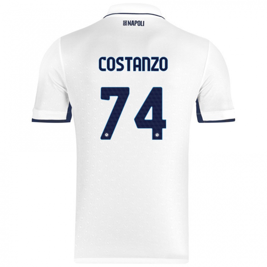 Kinder Davide Costanzo #74 Weiß Königsblau Auswärtstrikot Trikot 2024/25 T-Shirt Österreich