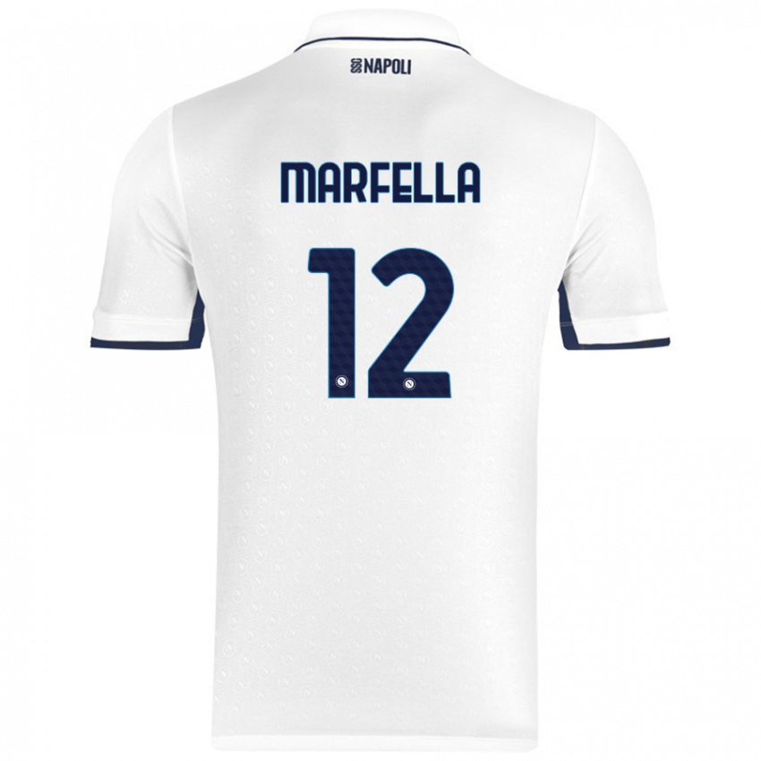 Kinder Davide Marfella #12 Weiß Königsblau Auswärtstrikot Trikot 2024/25 T-Shirt Österreich