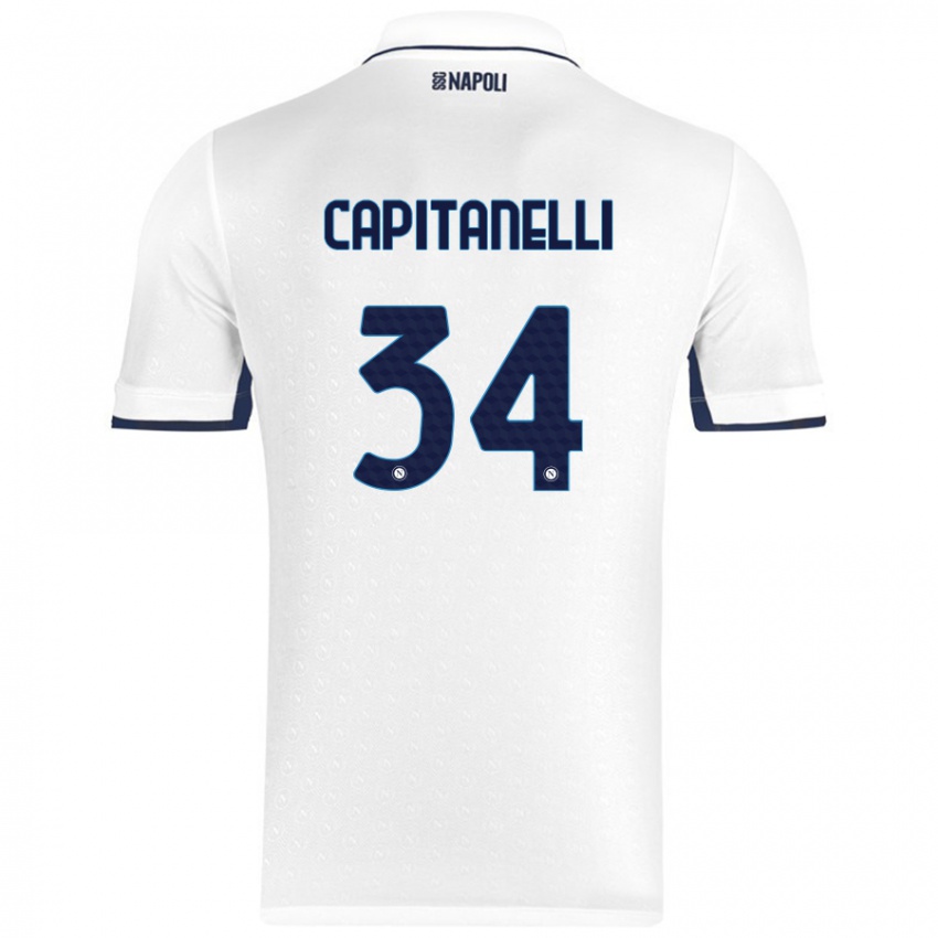 Kinder Ilaria Capitanelli #34 Weiß Königsblau Auswärtstrikot Trikot 2024/25 T-Shirt Österreich