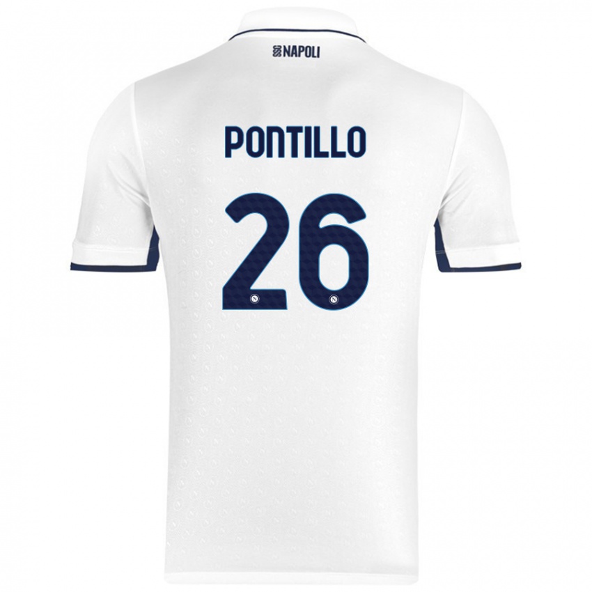 Kinder Pasquale Pontillo #26 Weiß Königsblau Auswärtstrikot Trikot 2024/25 T-Shirt Österreich