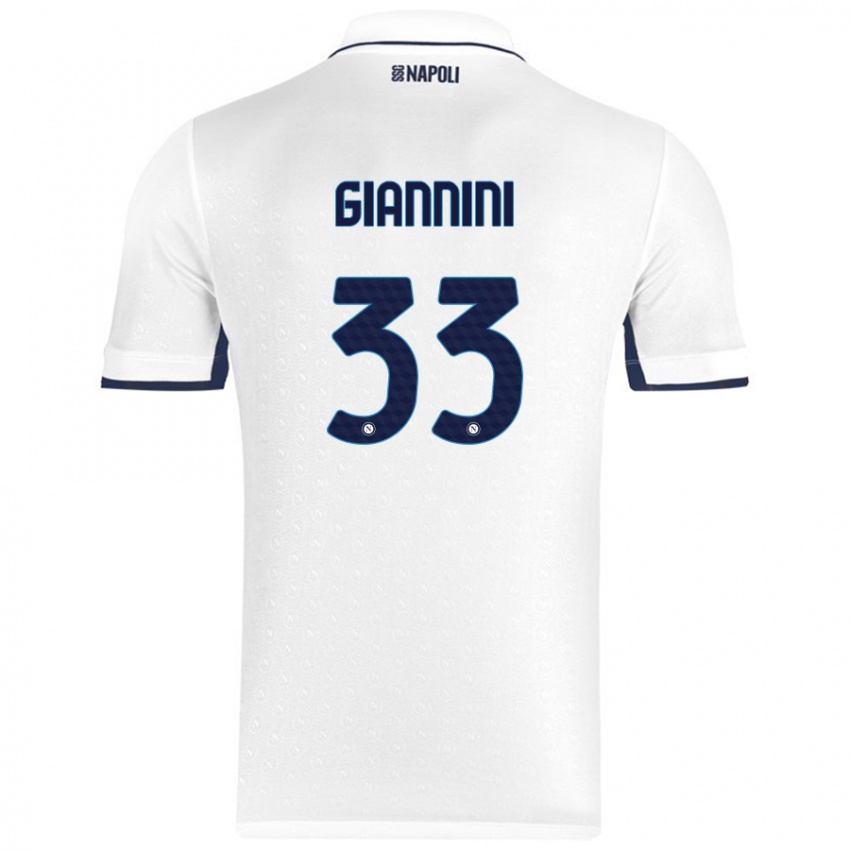 Kinder Enrico Giannini #33 Weiß Königsblau Auswärtstrikot Trikot 2024/25 T-Shirt Österreich