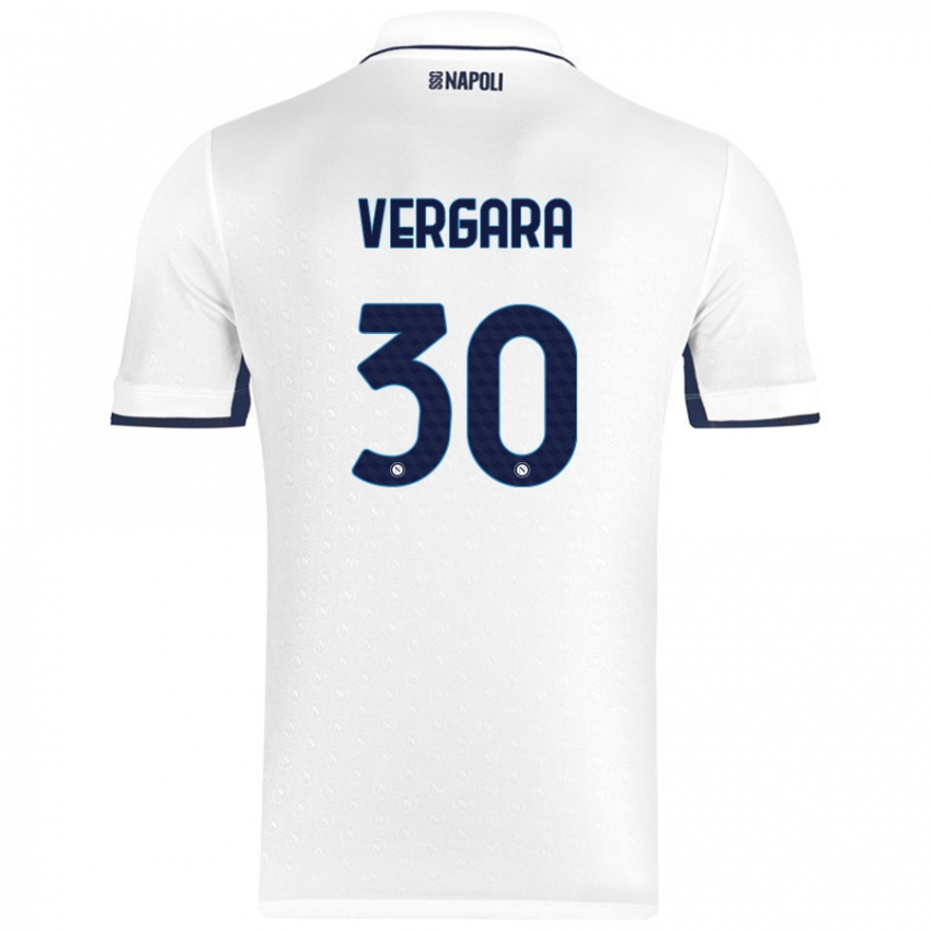 Kinder Antonio Vergara #30 Weiß Königsblau Auswärtstrikot Trikot 2024/25 T-Shirt Österreich