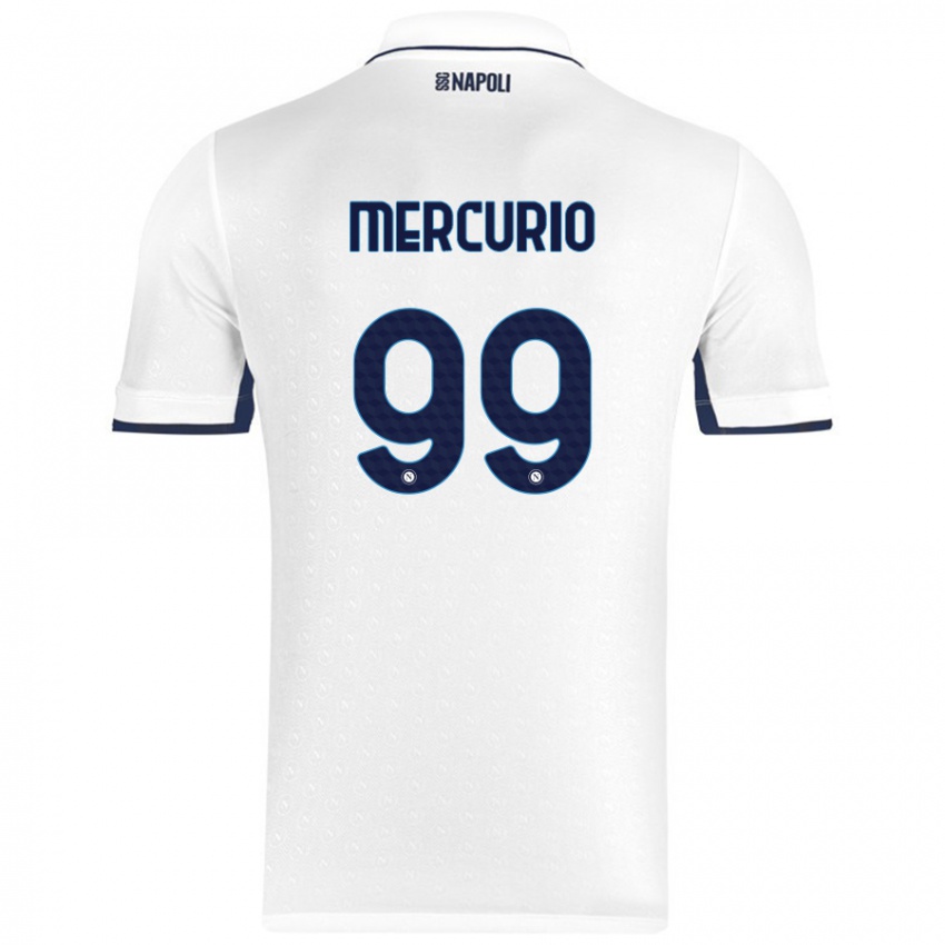 Kinder Giovanni Mercurio #99 Weiß Königsblau Auswärtstrikot Trikot 2024/25 T-Shirt Österreich