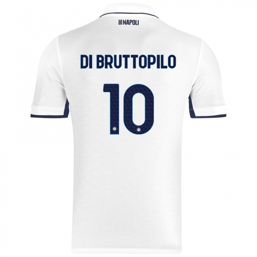 Kinder Giuseppe Ambrosino Di Bruttopilo #10 Weiß Königsblau Auswärtstrikot Trikot 2024/25 T-Shirt Österreich