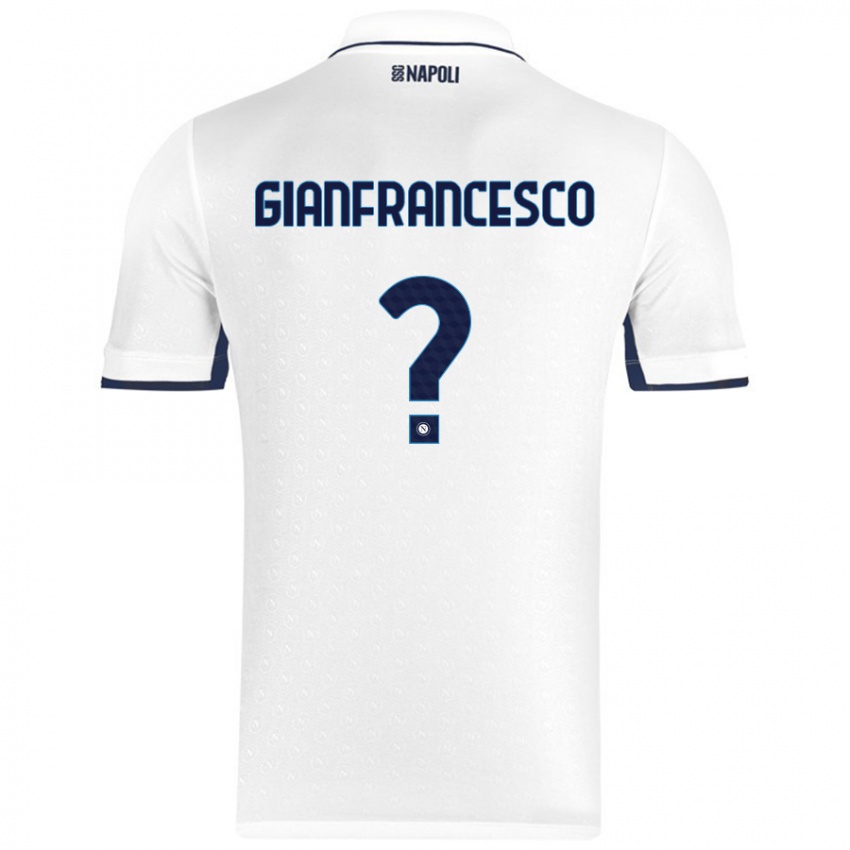 Kinder Sergio Gianfrancesco #0 Weiß Königsblau Auswärtstrikot Trikot 2024/25 T-Shirt Österreich