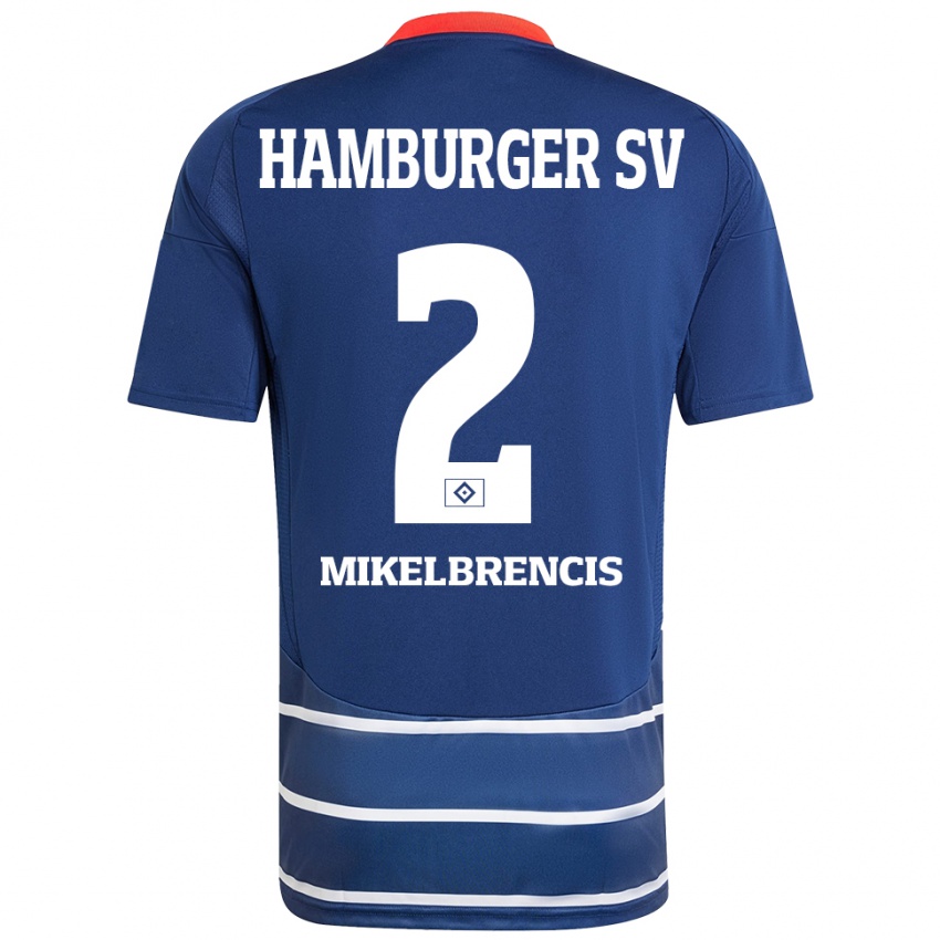 Kinder William Mikelbrencis #2 Dunkelblau Auswärtstrikot Trikot 2024/25 T-Shirt Österreich