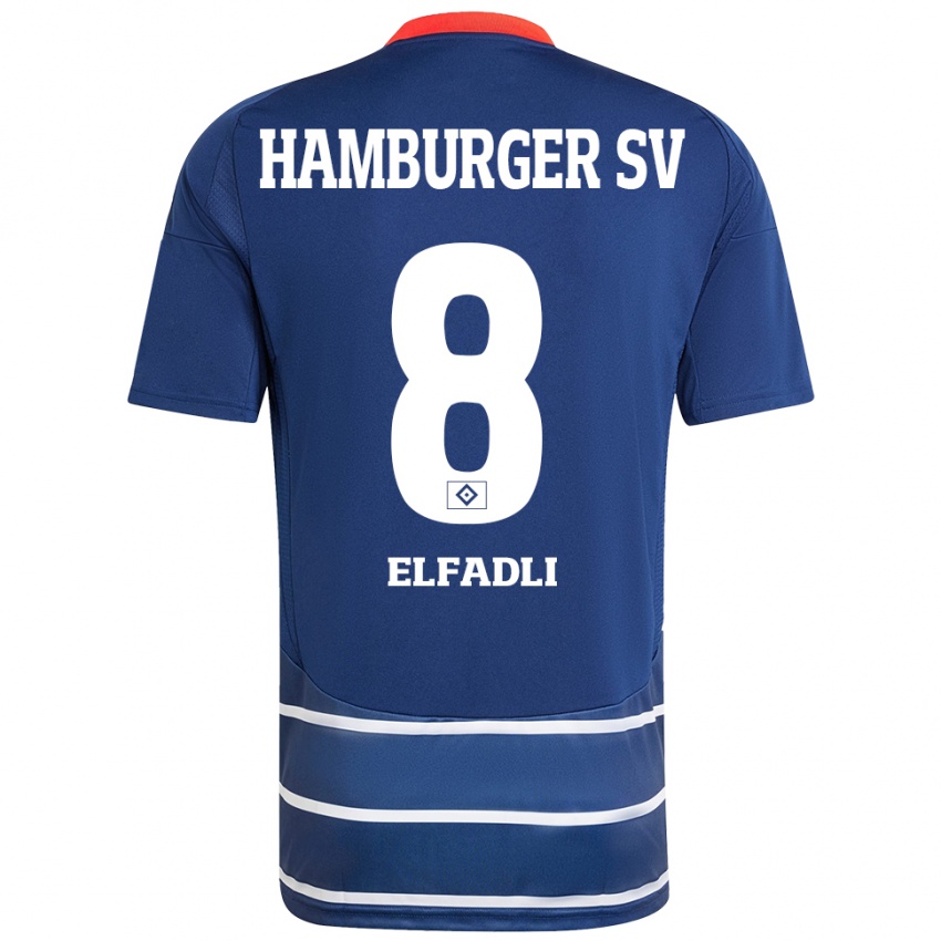 Kinder Daniel Elfadli #8 Dunkelblau Auswärtstrikot Trikot 2024/25 T-Shirt Österreich