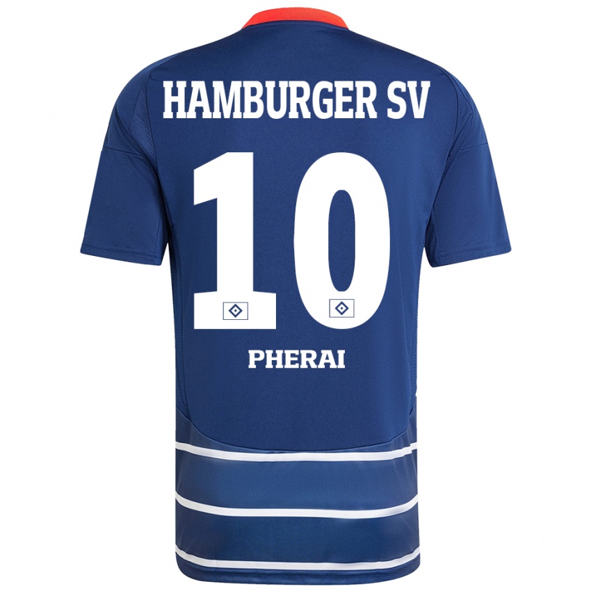 Kinder Immanuel Pherai #10 Dunkelblau Auswärtstrikot Trikot 2024/25 T-Shirt Österreich