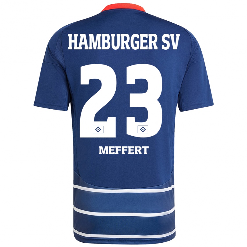 Kinder Jonas Meffert #23 Dunkelblau Auswärtstrikot Trikot 2024/25 T-Shirt Österreich