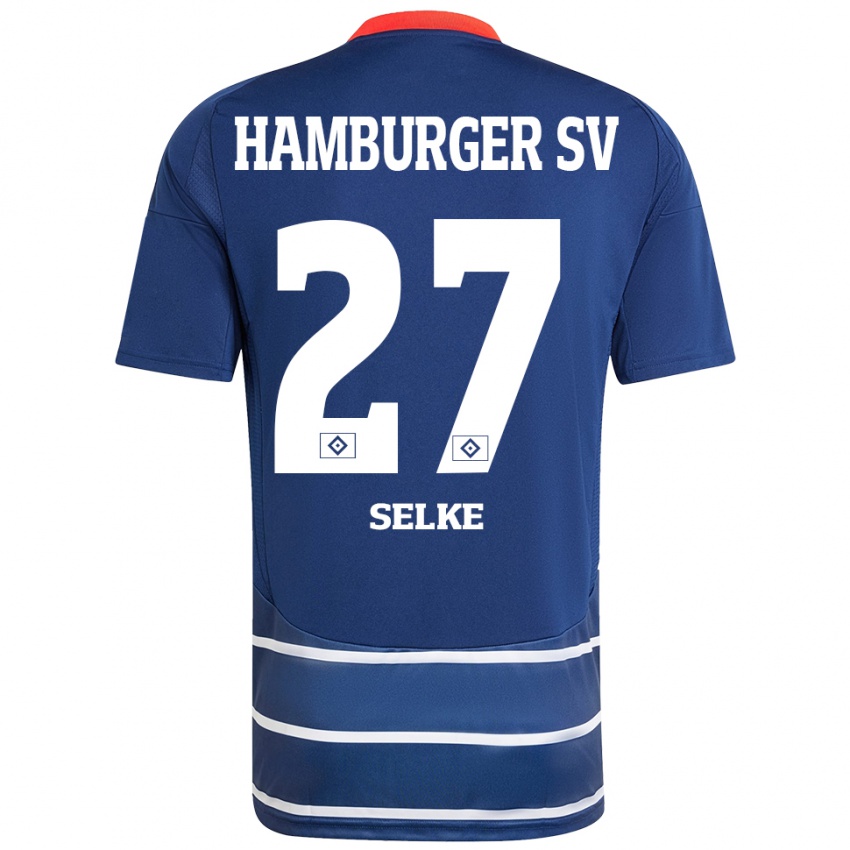 Kinder Davie Selke #27 Dunkelblau Auswärtstrikot Trikot 2024/25 T-Shirt Österreich