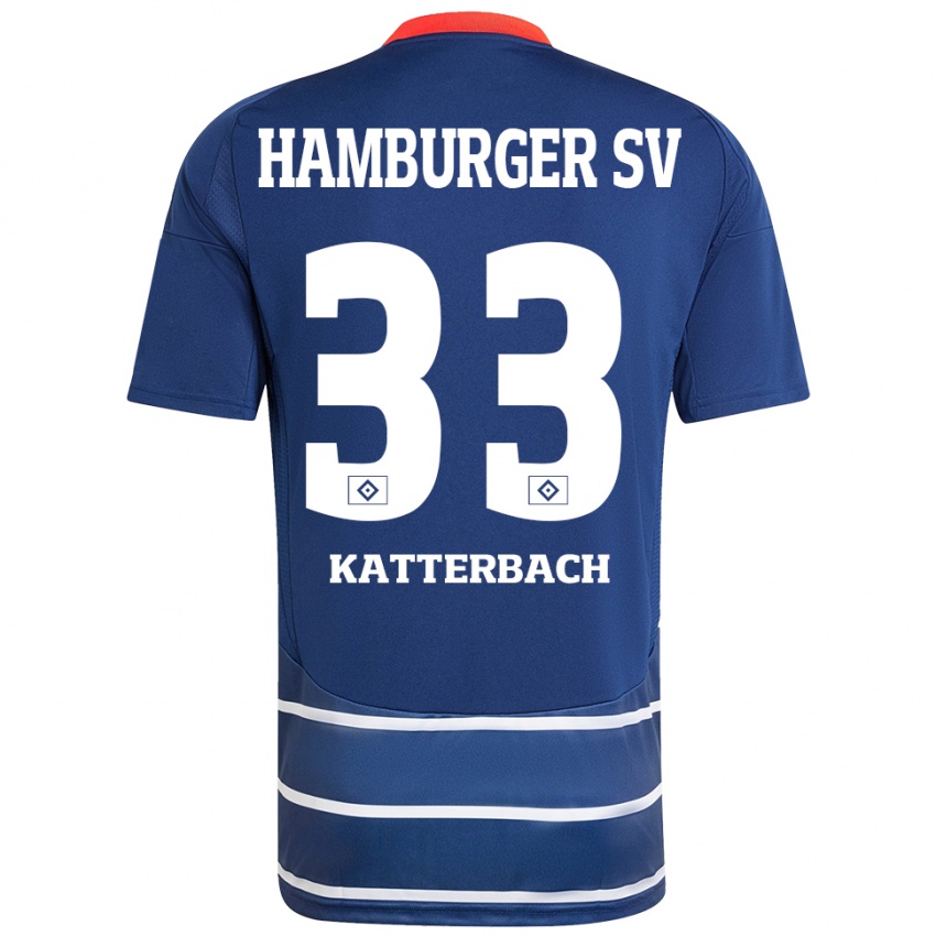 Kinder Noah Katterbach #33 Dunkelblau Auswärtstrikot Trikot 2024/25 T-Shirt Österreich