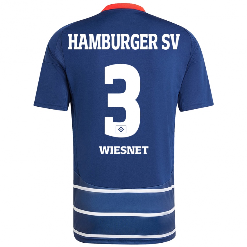 Kinder Melvin Wiesnet #3 Dunkelblau Auswärtstrikot Trikot 2024/25 T-Shirt Österreich