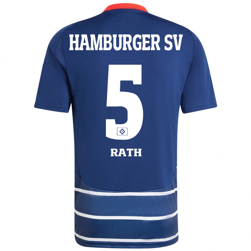 Kinder Davis Rath #5 Dunkelblau Auswärtstrikot Trikot 2024/25 T-Shirt Österreich