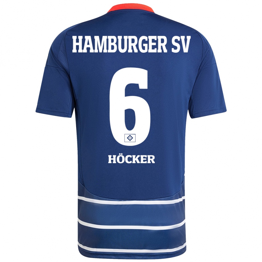 Kinder Tiziano Höcker #6 Dunkelblau Auswärtstrikot Trikot 2024/25 T-Shirt Österreich