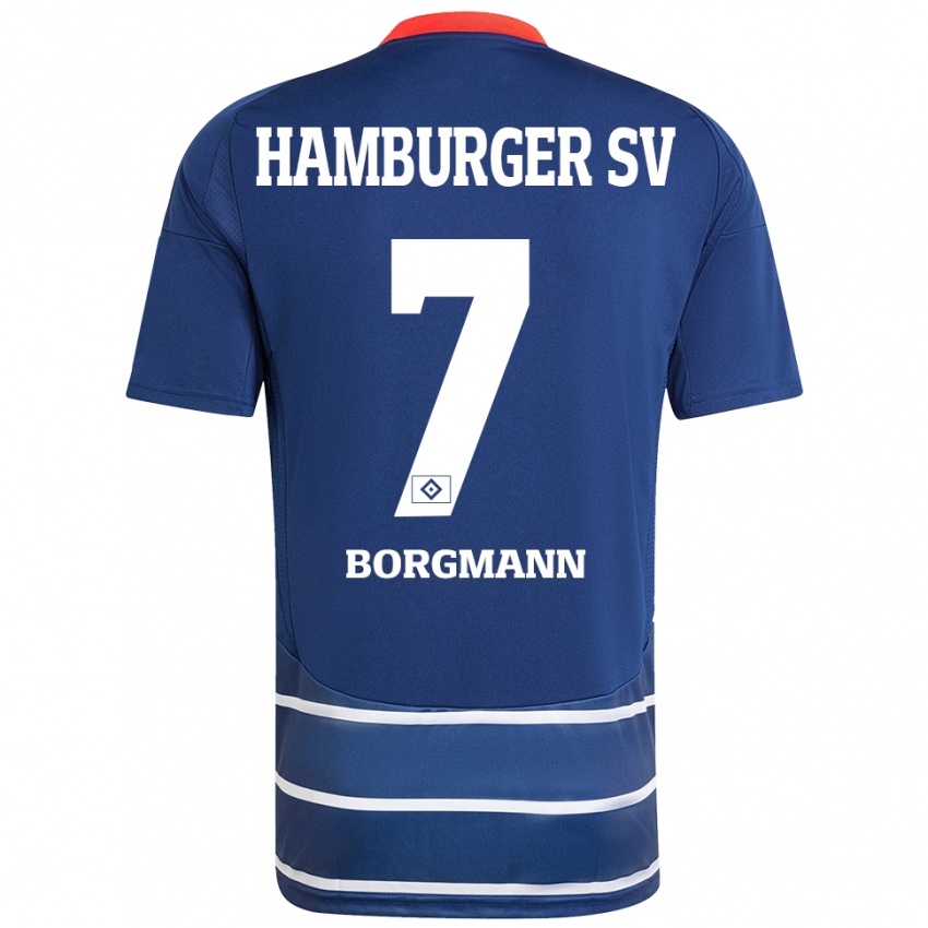 Kinder Marcus Borgmann #7 Dunkelblau Auswärtstrikot Trikot 2024/25 T-Shirt Österreich