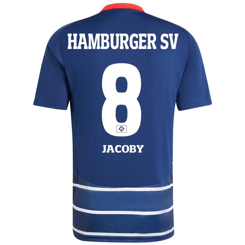 Kinder Leandro Jacoby #8 Dunkelblau Auswärtstrikot Trikot 2024/25 T-Shirt Österreich