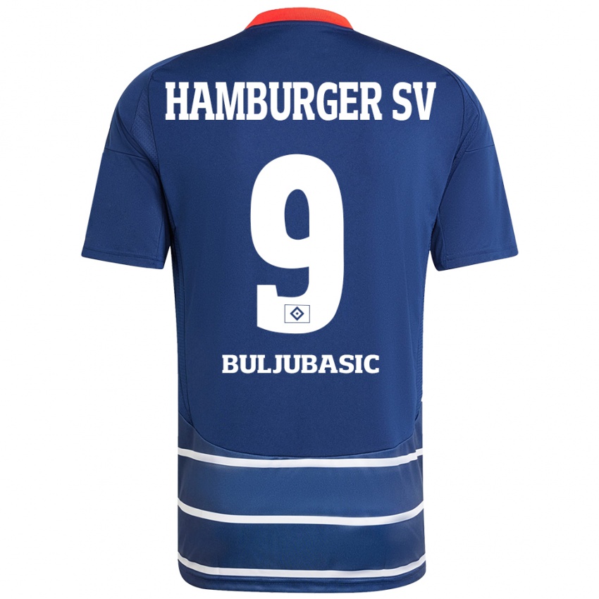 Kinder Amer Buljubasic #9 Dunkelblau Auswärtstrikot Trikot 2024/25 T-Shirt Österreich