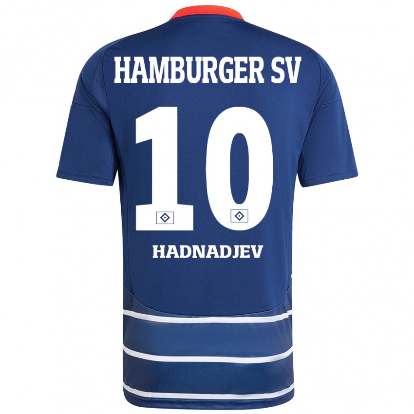 Kinder Marko Hadnadjev #10 Dunkelblau Auswärtstrikot Trikot 2024/25 T-Shirt Österreich