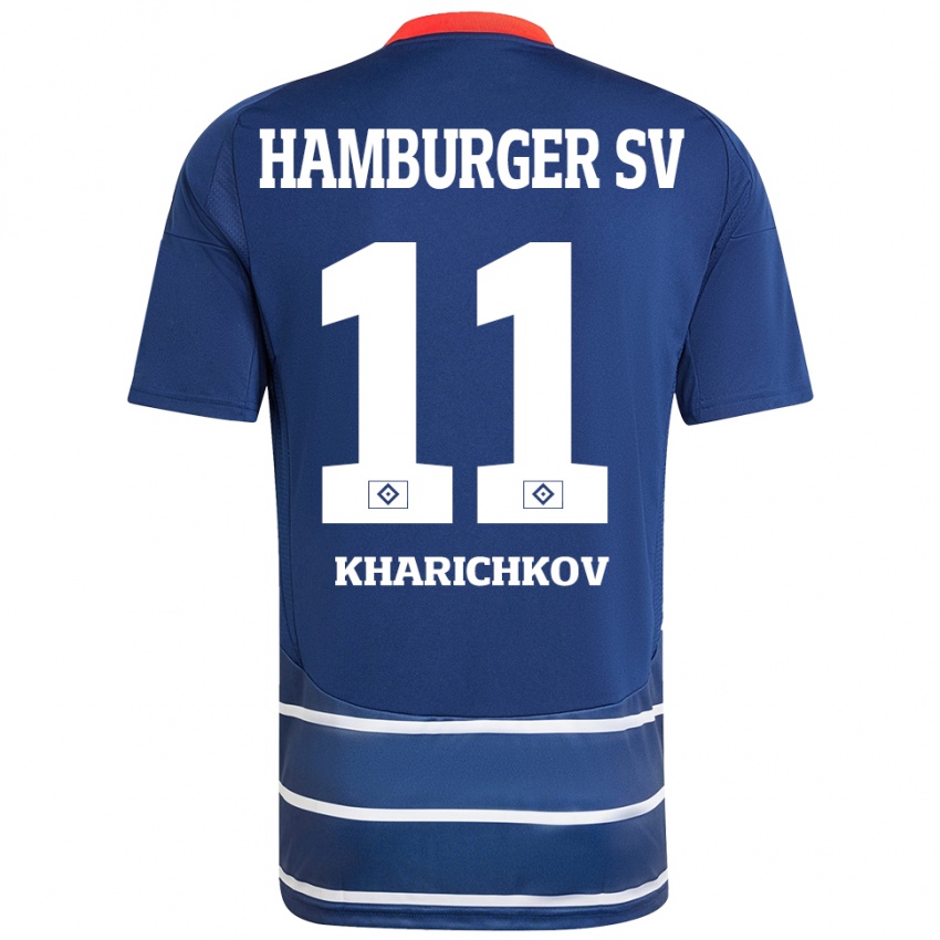 Kinder Valentyn Kharichkov #11 Dunkelblau Auswärtstrikot Trikot 2024/25 T-Shirt Österreich