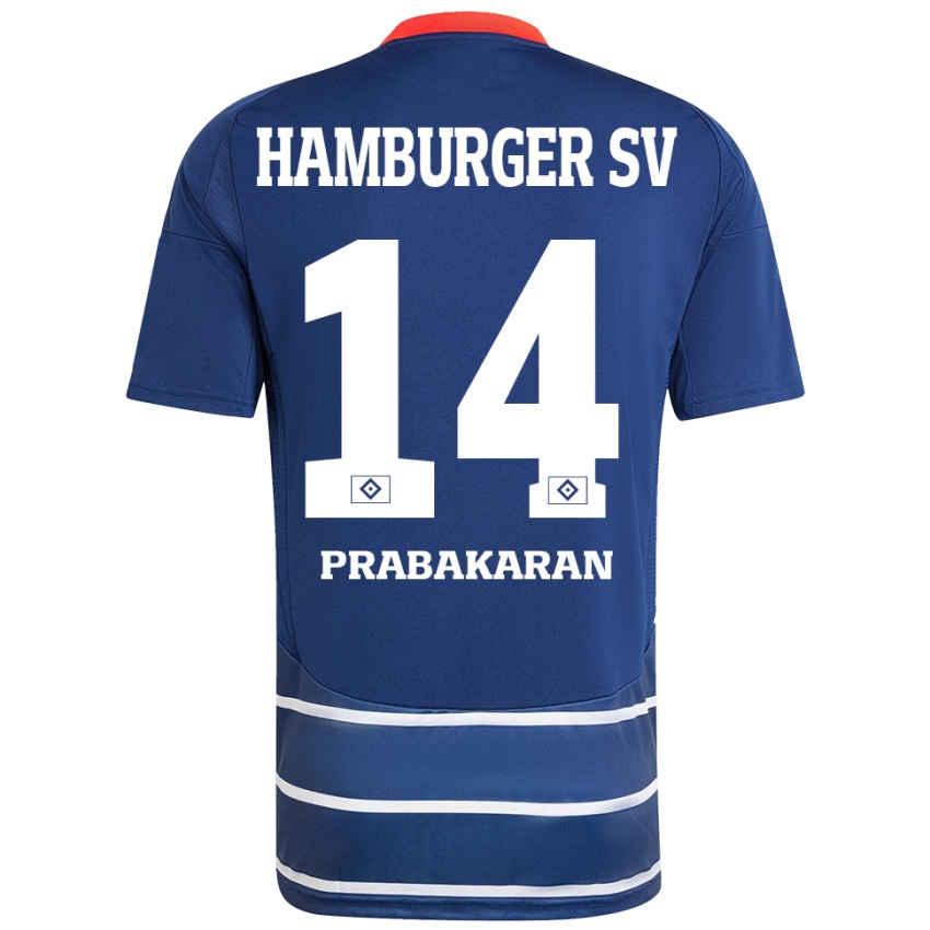 Kinder Nilavan Prabakaran #14 Dunkelblau Auswärtstrikot Trikot 2024/25 T-Shirt Österreich