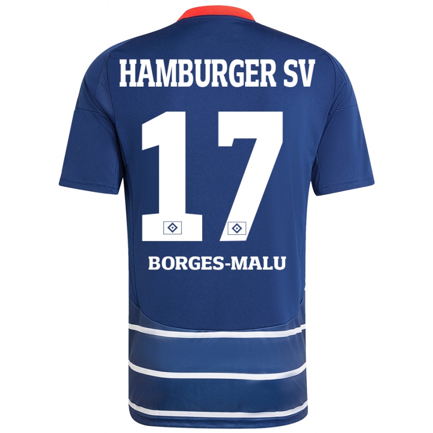 Kinder Louis Borges-Malu #17 Dunkelblau Auswärtstrikot Trikot 2024/25 T-Shirt Österreich