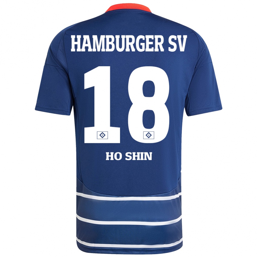 Kinder Jae Ho Shin #18 Dunkelblau Auswärtstrikot Trikot 2024/25 T-Shirt Österreich