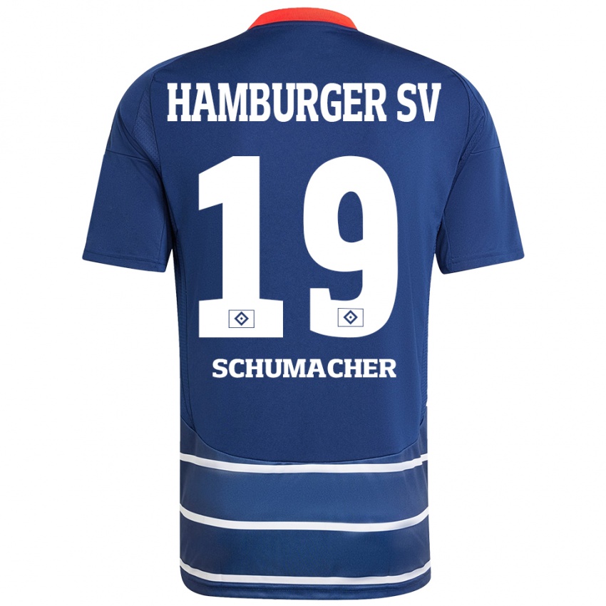 Kinder Lukas Schumacher #19 Dunkelblau Auswärtstrikot Trikot 2024/25 T-Shirt Österreich