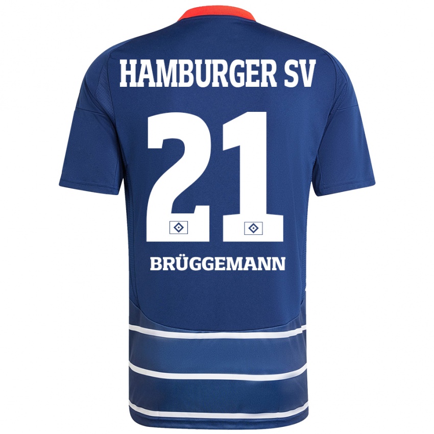 Kinder William Brüggemann #21 Dunkelblau Auswärtstrikot Trikot 2024/25 T-Shirt Österreich