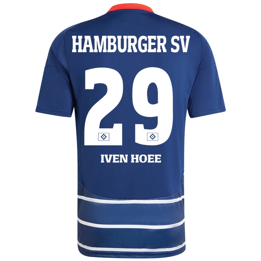 Kinder Lennart Iven Hoee #29 Dunkelblau Auswärtstrikot Trikot 2024/25 T-Shirt Österreich