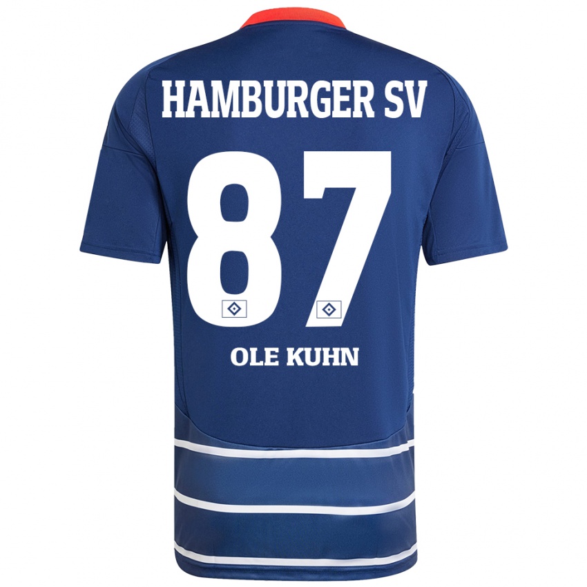 Kinder Niklas Ole Kühn #87 Dunkelblau Auswärtstrikot Trikot 2024/25 T-Shirt Österreich