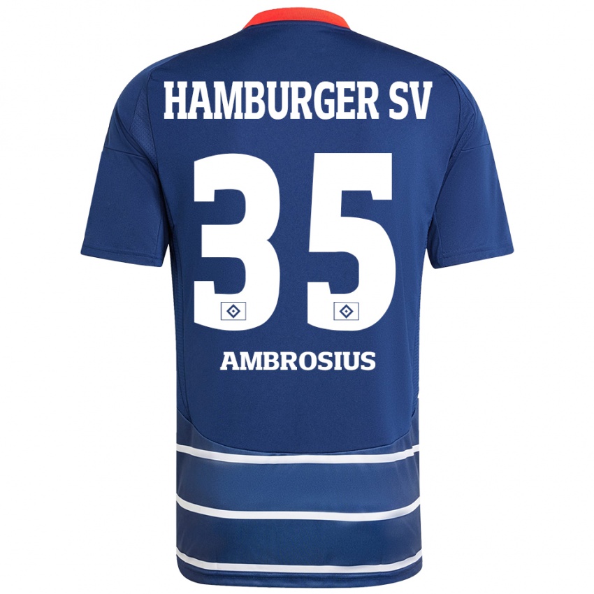 Kinder Stephan Ambrosius #35 Dunkelblau Auswärtstrikot Trikot 2024/25 T-Shirt Österreich