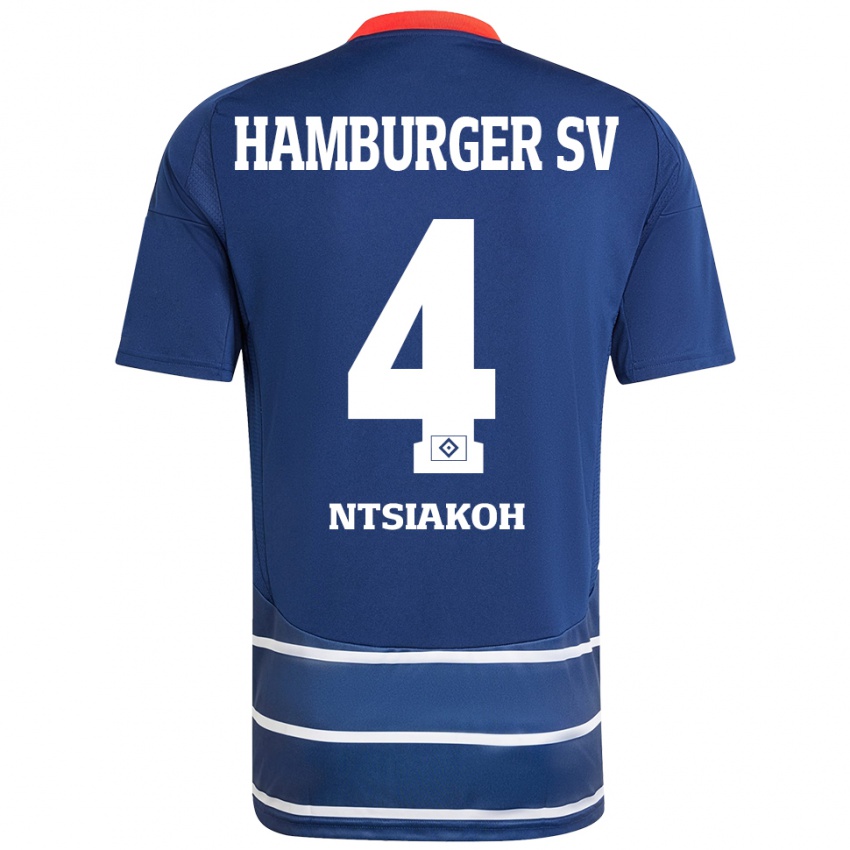 Kinder Emmanuel Ntsiakoh #4 Dunkelblau Auswärtstrikot Trikot 2024/25 T-Shirt Österreich