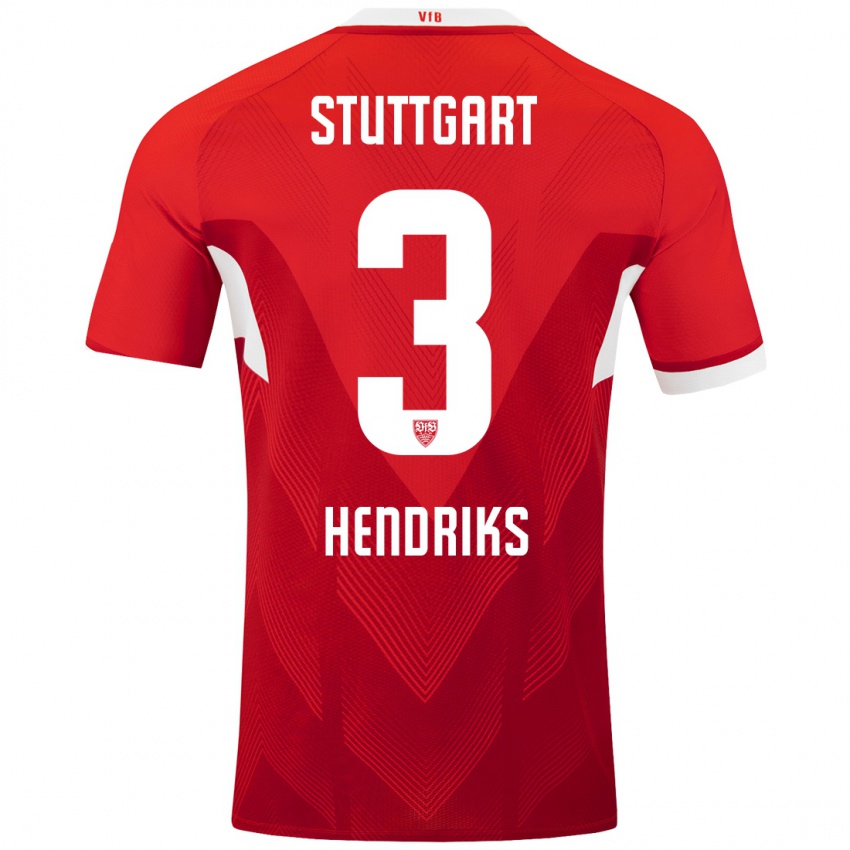 Kinder Ramon Hendriks #3 Rot Weiß Auswärtstrikot Trikot 2024/25 T-Shirt Österreich