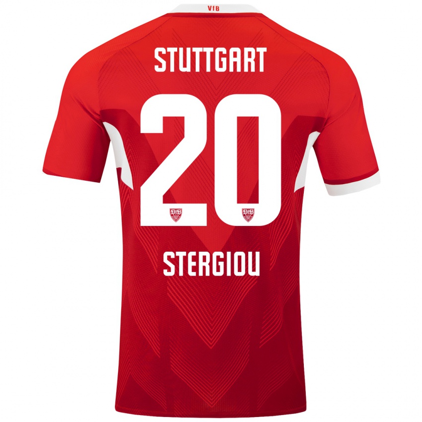 Kinder Leonidas Stergiou #20 Rot Weiß Auswärtstrikot Trikot 2024/25 T-Shirt Österreich