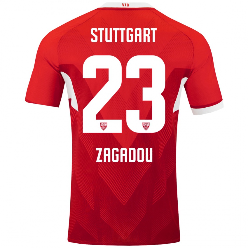 Kinder Dan-Axel Zagadou #23 Rot Weiß Auswärtstrikot Trikot 2024/25 T-Shirt Österreich