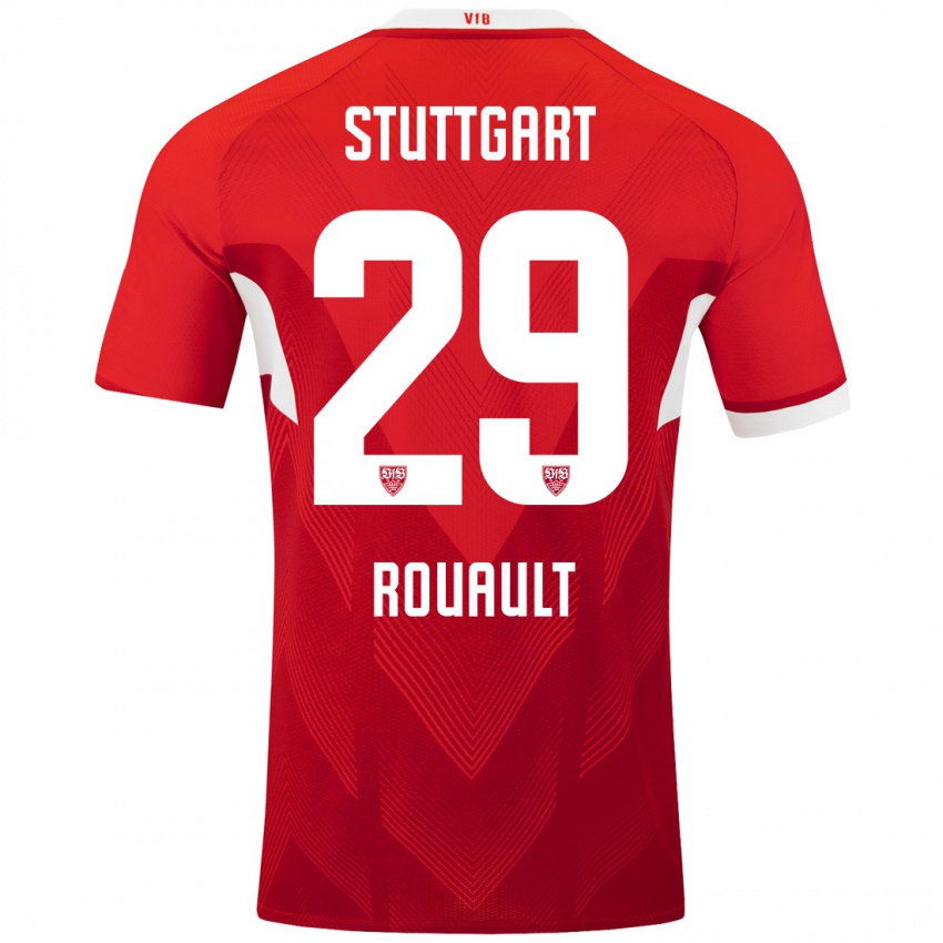 Kinder Anthony Rouault #29 Rot Weiß Auswärtstrikot Trikot 2024/25 T-Shirt Österreich