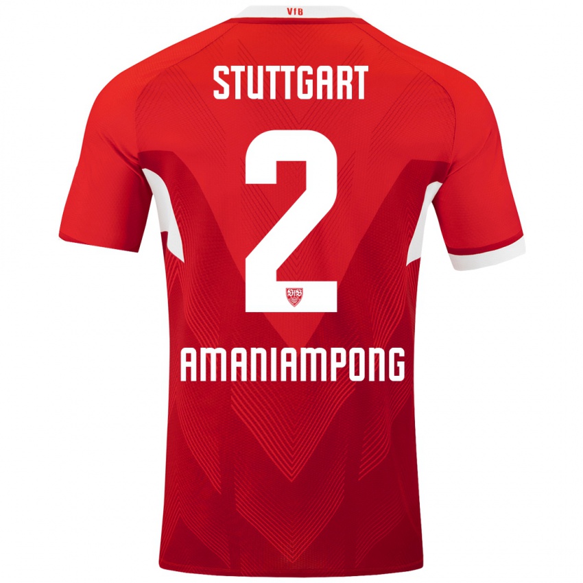 Kinder Kaden Amaniampong #2 Rot Weiß Auswärtstrikot Trikot 2024/25 T-Shirt Österreich