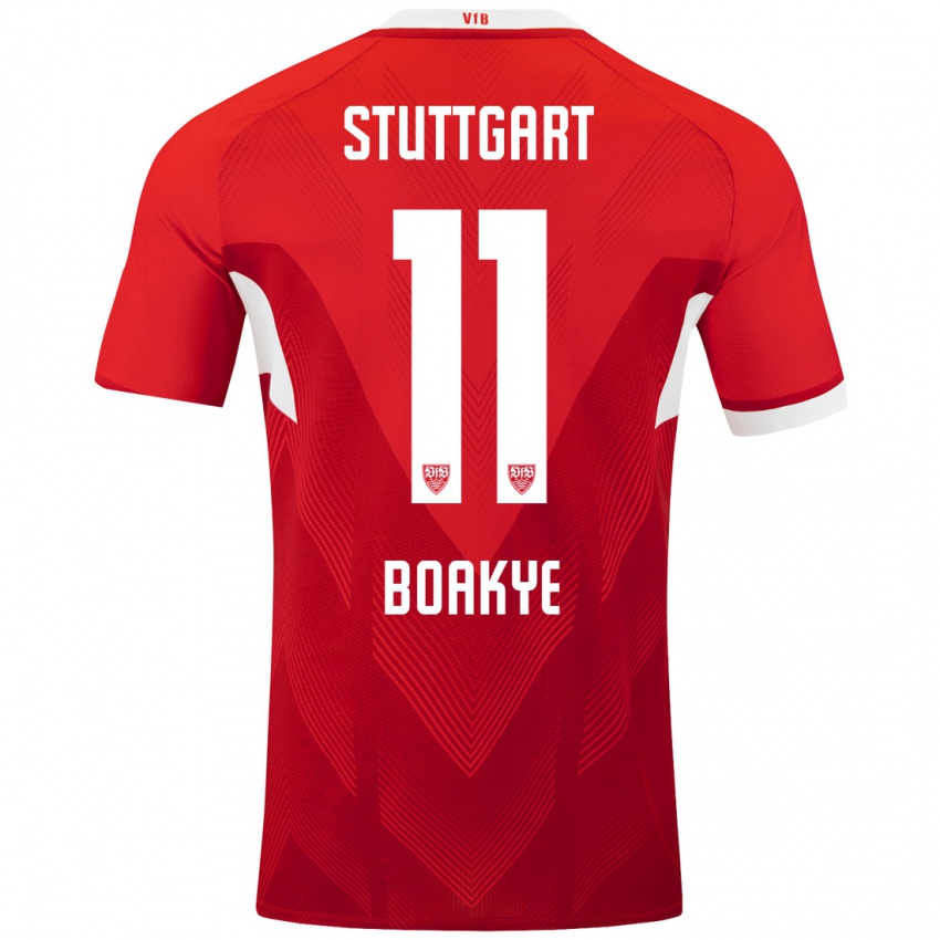 Kinder Benjamin Boakye #11 Rot Weiß Auswärtstrikot Trikot 2024/25 T-Shirt Österreich