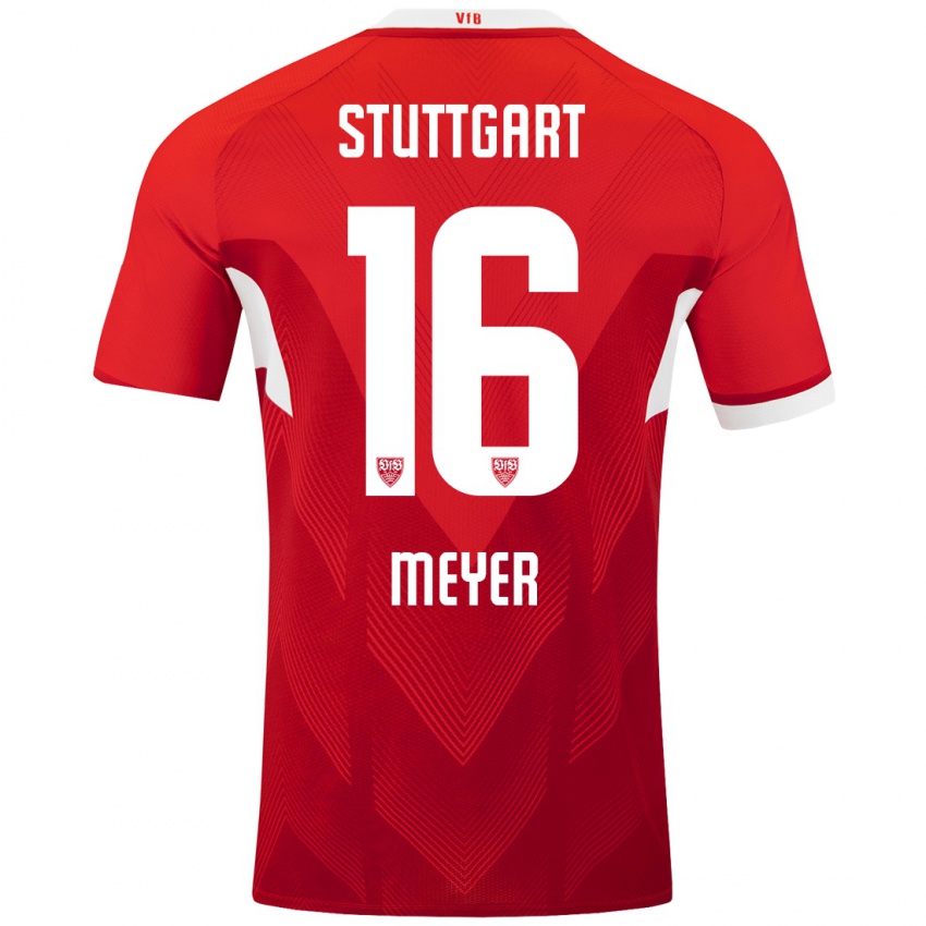 Kinder Jordan Meyer #16 Rot Weiß Auswärtstrikot Trikot 2024/25 T-Shirt Österreich