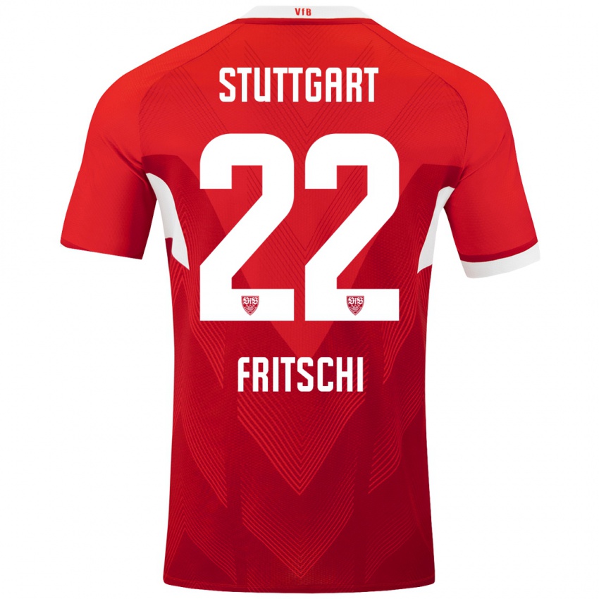 Kinder Paulo Fritschi #22 Rot Weiß Auswärtstrikot Trikot 2024/25 T-Shirt Österreich