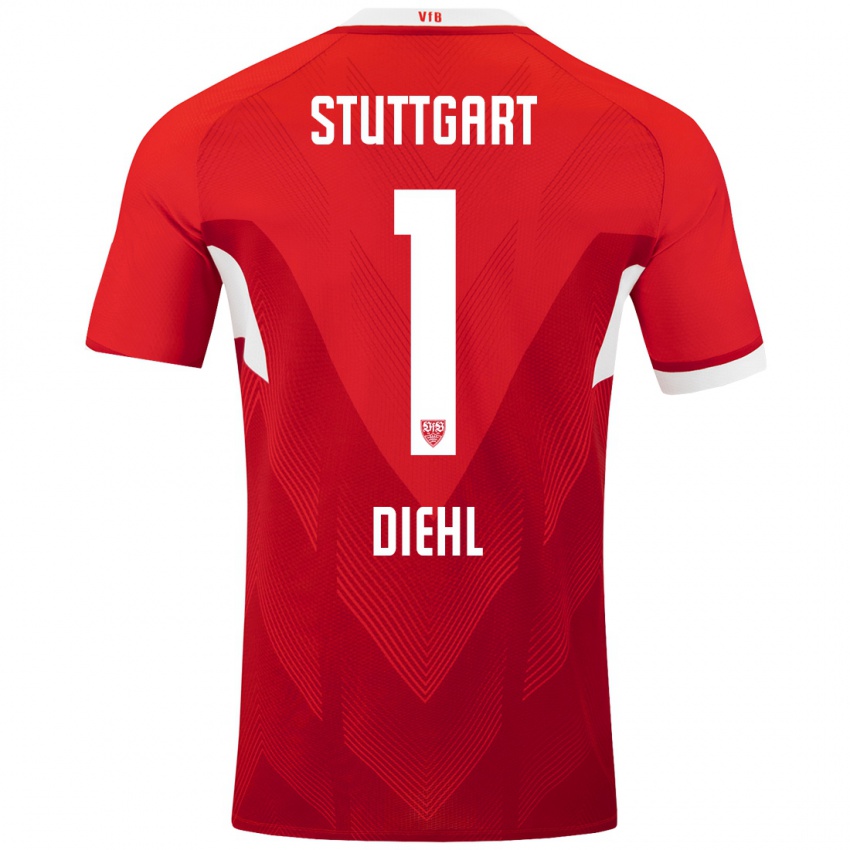 Kinder Vanessa Diehl #1 Rot Weiß Auswärtstrikot Trikot 2024/25 T-Shirt Österreich