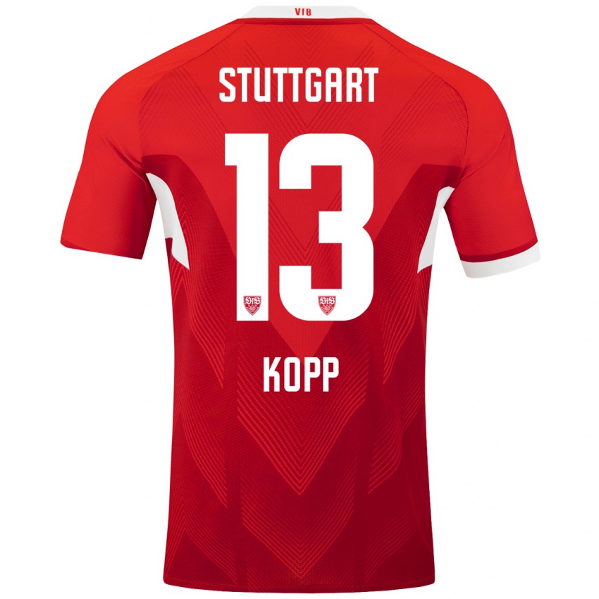 Kinder Leonie Kopp #13 Rot Weiß Auswärtstrikot Trikot 2024/25 T-Shirt Österreich