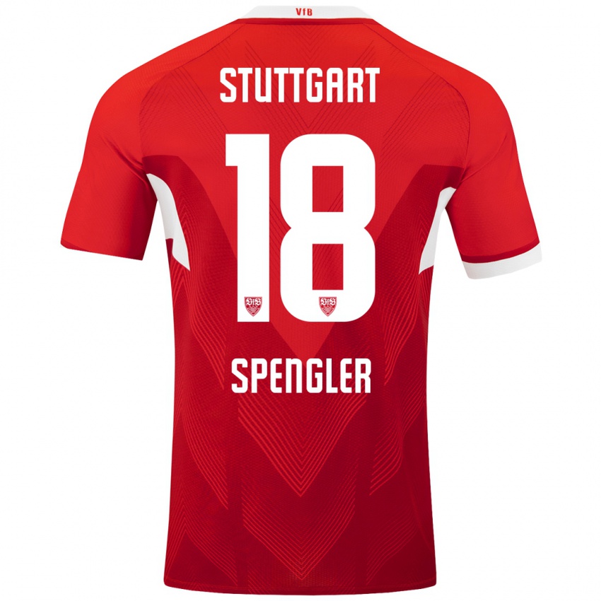 Kinder Jana Spengler #18 Rot Weiß Auswärtstrikot Trikot 2024/25 T-Shirt Österreich