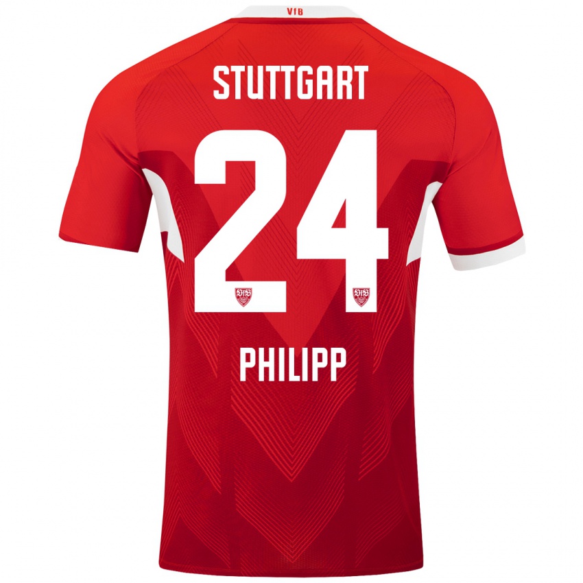 Kinder Celine Philipp #24 Rot Weiß Auswärtstrikot Trikot 2024/25 T-Shirt Österreich