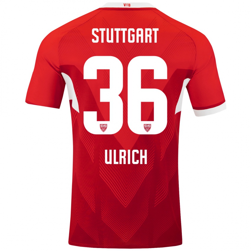 Kinder Laurin Ulrich #36 Rot Weiß Auswärtstrikot Trikot 2024/25 T-Shirt Österreich