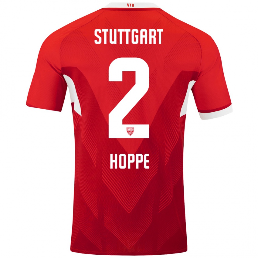 Kinder Mattis Hoppe #2 Rot Weiß Auswärtstrikot Trikot 2024/25 T-Shirt Österreich