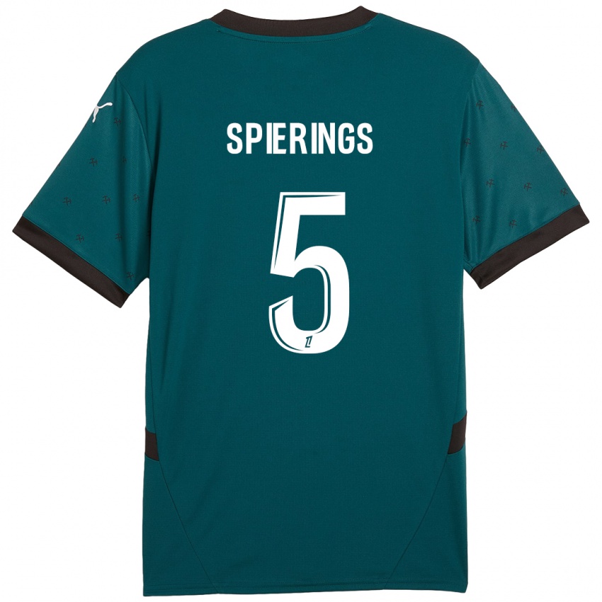 Kinder Stijn Spierings #5 Dunkelgrün Auswärtstrikot Trikot 2024/25 T-Shirt Österreich