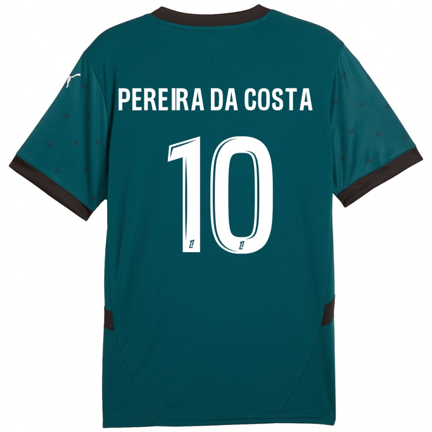 Kinder David Pereira Da Costa #10 Dunkelgrün Auswärtstrikot Trikot 2024/25 T-Shirt Österreich