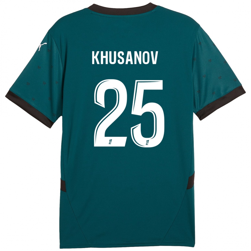 Kinder Abdukodir Khusanov #25 Dunkelgrün Auswärtstrikot Trikot 2024/25 T-Shirt Österreich